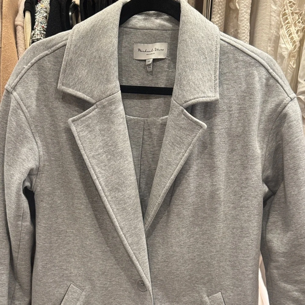 NWT Michael Stars Heather Grey Torres Terry Overcoat - Picture 6 of 7